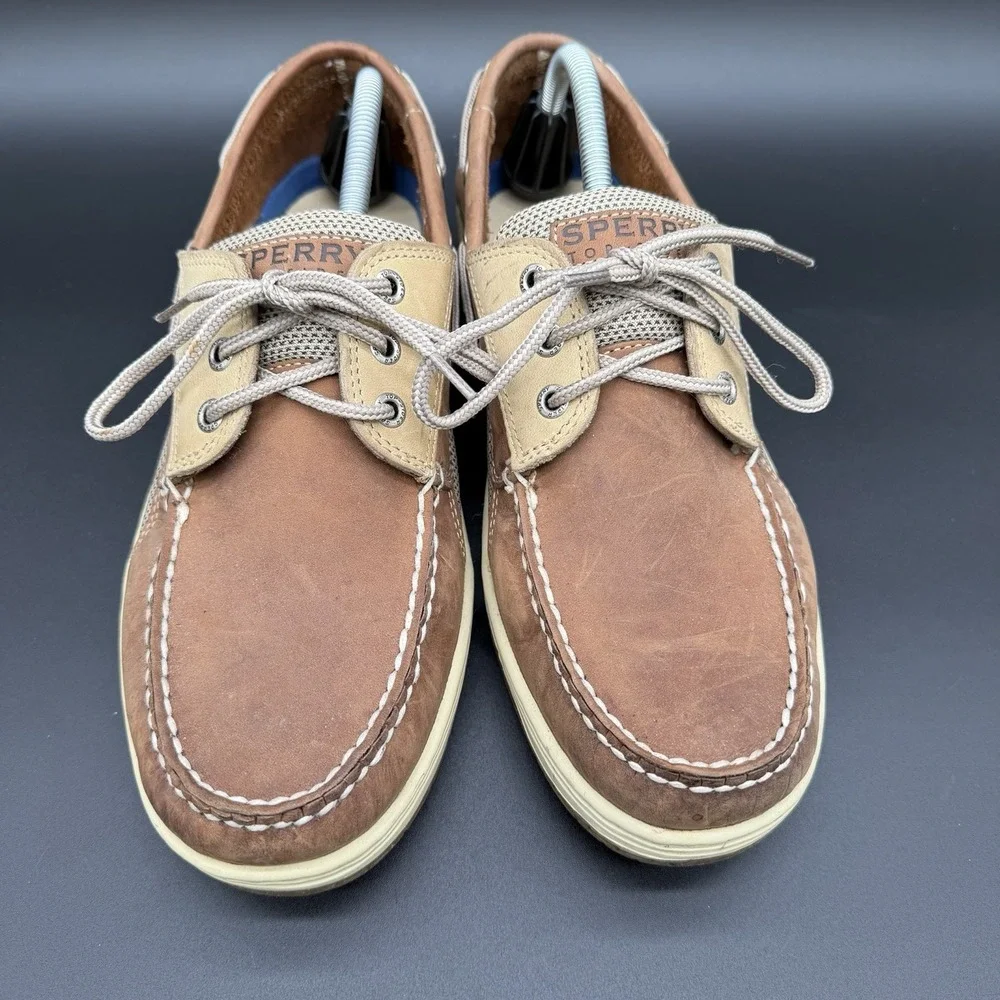 Sperry Billfish 3-Eye Boat Shoes Preppy Nautical Beach Coastal Cognac Sz 11